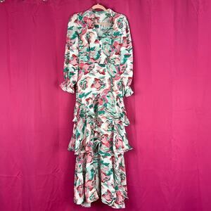 Toleen Tiered‎ Ruffle flamenco maxi dress, size small